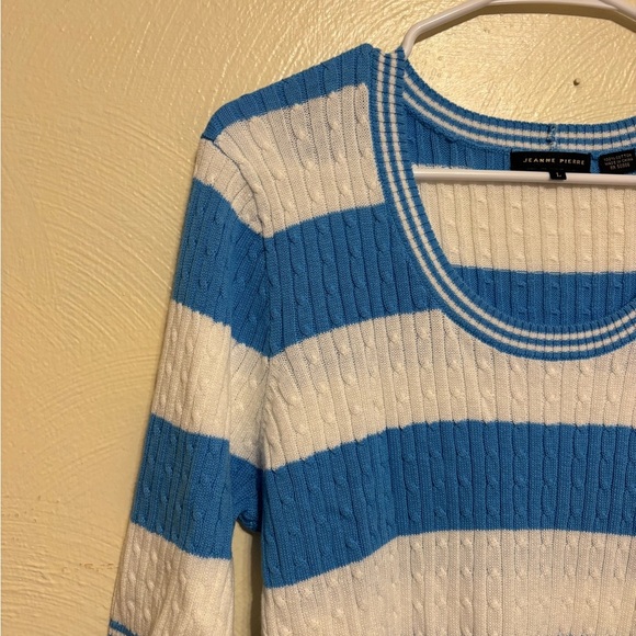 JEANNE PIERRE Blue and White Striped Sweater - Picture 5 of 7